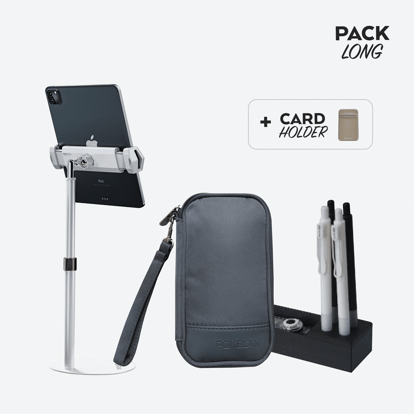 Pack Long: Long holder + Bitro organizer 12x5cm + Mini packer + Card holder